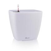 Dexceder planter front view showing white matte finish and elegant silhouette, durable decor benefit