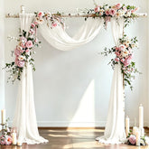 DeZerlor front view of 4-pack ivory drapes showing coverage and packaging benefit
