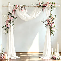 DeZerlor front view of 4-pack ivory drapes showing coverage and packaging benefit
