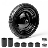DGSL front view of flat-free tire showing durable tread and ready-to-install benefit