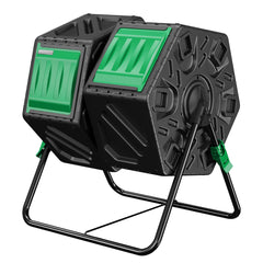 DIAMONDFORGE front view showing dual chambers and compact footprint benefit continuous composting