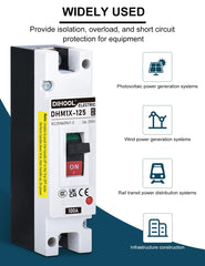 DIHOOL mounted in an electrical panel demonstrating tidy installation and accessible disconnect handle
