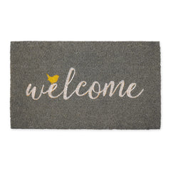 DII coir doormat front view with bird design welcoming guests and reducing dirt