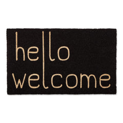 DII coir doormat front view showing welcome design and durable scraping benefit