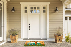 DII doormat in use at home entryway trapping dirt and protecting floors