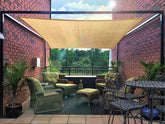 DIIG front view of 16x20 sand shade sail showing full coverage benefit