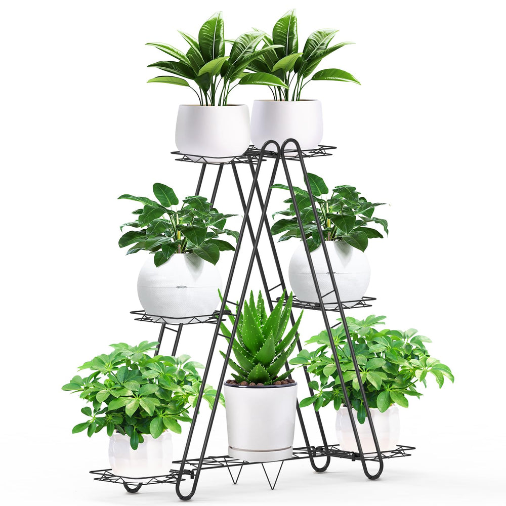 DiiKoo front view assembled plant stand showing clean geometric frame and capacity benefit