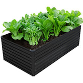DIIYIV front view of galvanized raised bed showing durable planting area