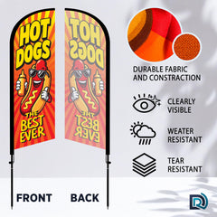 DIMARONGTON assembled flag beside a food stand attracting customers with visibility