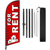 DIMARONGTON front view of red For Rent flag shows bold visibility