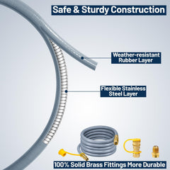 Dingbaayee hose texture detail showing weather-resistant rubber for outdoor use