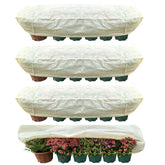 DINGBAI front view of frost cover fitted on a rectangular planter showing protection