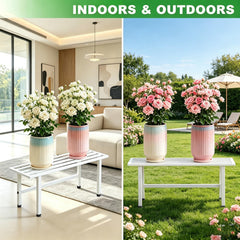 Dipion in use on a balcony holding multiple planters for organized display