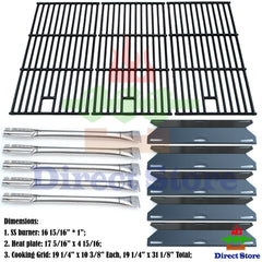 Direct store stainless steel burner close-up showing durable ports and even flames