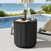 Diyfire front view showing compact 2-in-1 umbrella table and stable base