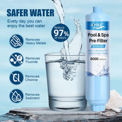 DIYOLE filter filling a backyard pool with clearer looking water benefit