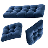 Dizaolive loveseat front view showing full three-piece cushion set and neat fit
