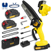 DNLBBO mini chainsaw front packaging showing compact tool and accessories for convenience