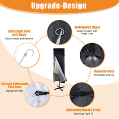 DOCEPERT zipper and enlarged zip loop detail, easy secure closure