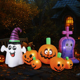 Dofulay tombstones front view showing spooky yard impact and easy setup