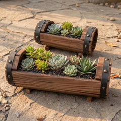 DOITOOL large planter filled with flowers adding vintage curb appeal