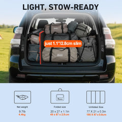 DOKIO open 200W panel full array catching sunlight for efficient charging