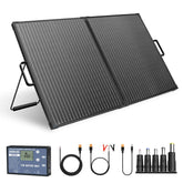 DOKIO foldable solar panel front view showing compact design and portability
