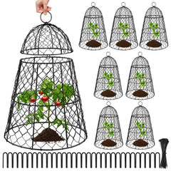 Doksving front view of eight cloche set protecting seedlings showing coverage benefit