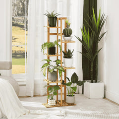 DolceLuna plant stand placed in corner showcasing space-saving benefit