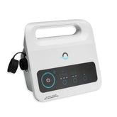 Dolphin power supply front view showing model label and durable casing benefit