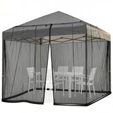 DOOSARG front view of 10x10 mosquito netting showing full enclosure and visibility benefit