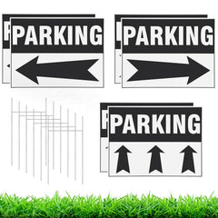 DoubleFill front-facing signs on stakes showing clear arrows and quick guidance