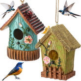 DoubleFill front view hanging birdhouse showing colorful decorative charm