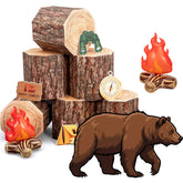 DoubleFill tree stump front view showing woodgrain detail and easy assembly benefit