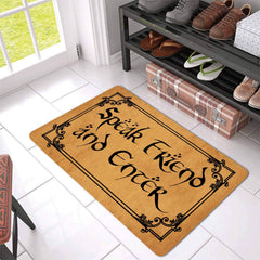 DoubleJun mat installed under a door showing low-profile fit and smooth door operation