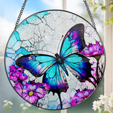 DOUHASU front view butterfly suncatcher with vibrant colors and decorative appeal