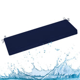 downluxe front view navy cushion showing clean profile and weather-ready finish