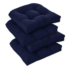 downluxe front view of navy cushion set showing neat packaging and color, enhances patio style