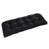downluxe front view bench cushion showing full black cover and style benefit comfort