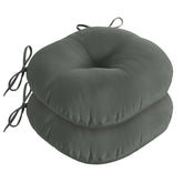 downluxe front view showing two dark grey cushions and neat finish for cozy seating