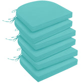 downluxe front view of six teal cushions stacked, shows color and compact pack