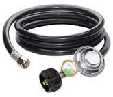 DOZYANT front assembly showing regulator and 6ft hose for secure outdoor connections