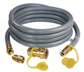 DOZYANT front view of 12ft natural gas quick connect hose showing connectors for easy installation
