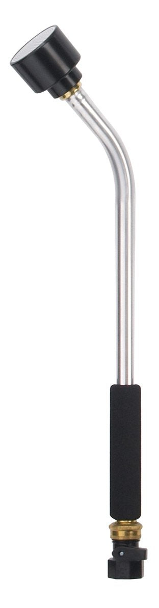 Dramm classic rain wand front view showing durable aluminum body and valve for easy control