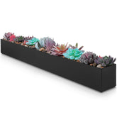 DR&Co front view matte black planter showing sleek modern look and visual appeal
