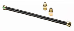 Dreffco front packaging showing 24-inch non-whistle gas flex line and connectors for quick install