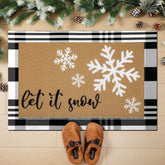 Drydiet front view doormat set showing festive winter design and welcoming look
