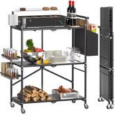 DTUQYX front view showing full cart open and ready for grilling, easy setup benefit