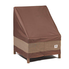 Duck Covers front view showing mocha 36 inch chair cover protecting furniture