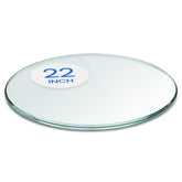Dulles Glass 22" round top front view showing clean clarity and protection